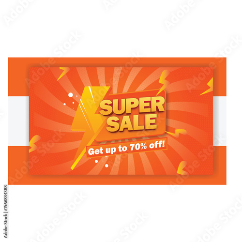 Flash Sale Social Media Banner Tamplate Design. Social Media Banner , Flash Sale, Super Sale.