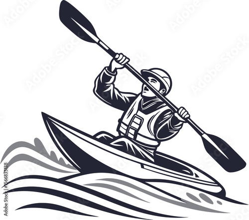 Kayaking Adventure: Man Paddling Kayak on Water