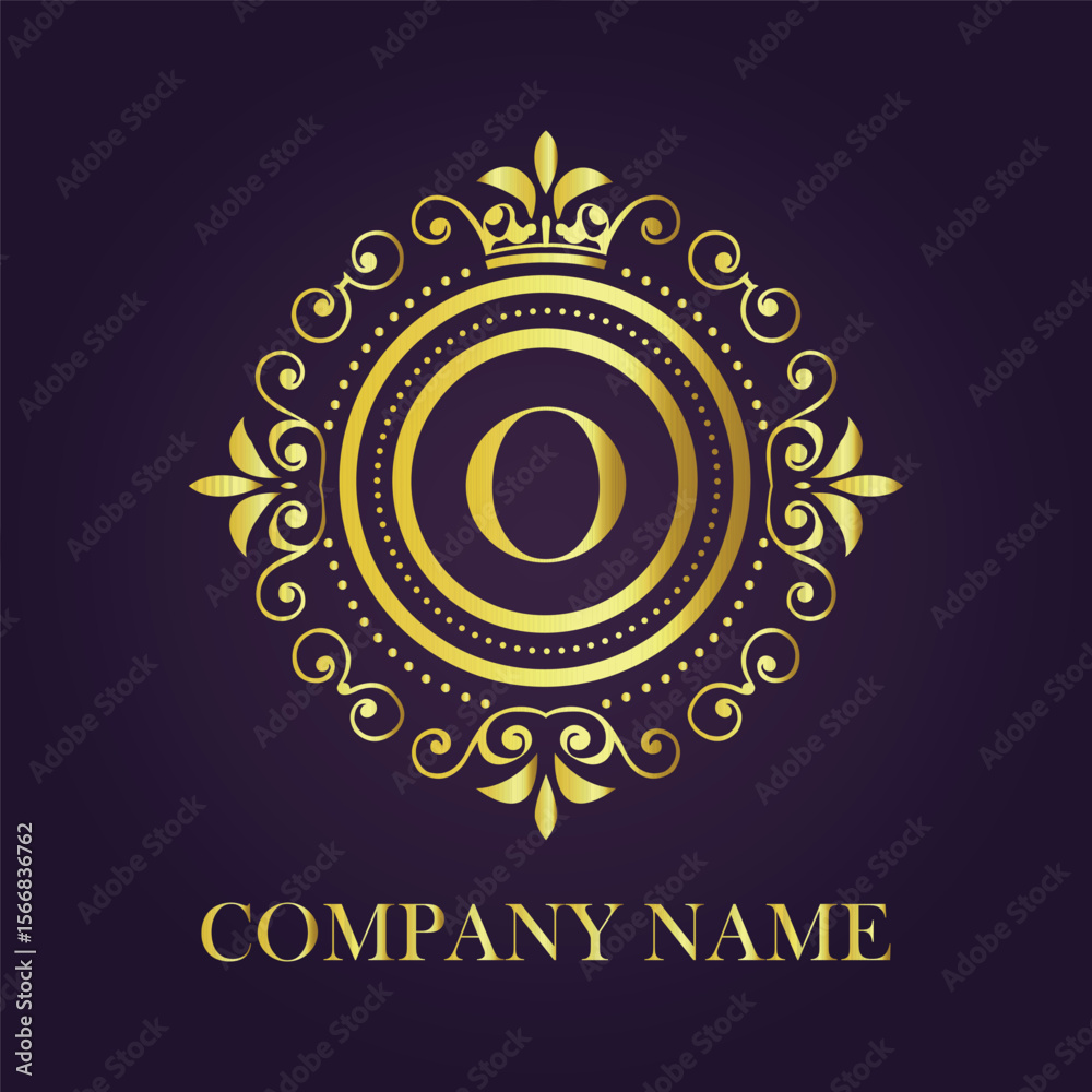 Fototapeta premium Letter luxury gold logo concept