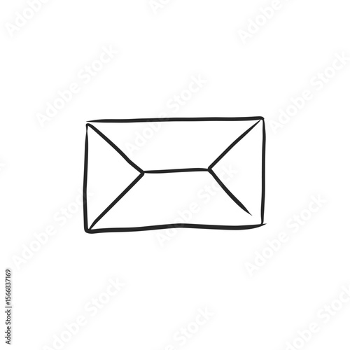 Classic Hand-Drawn Envelope for Mail, Correspondence, and Communication