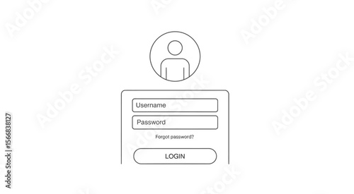 A simple login interface with username and password fields and a profile icon at the top center