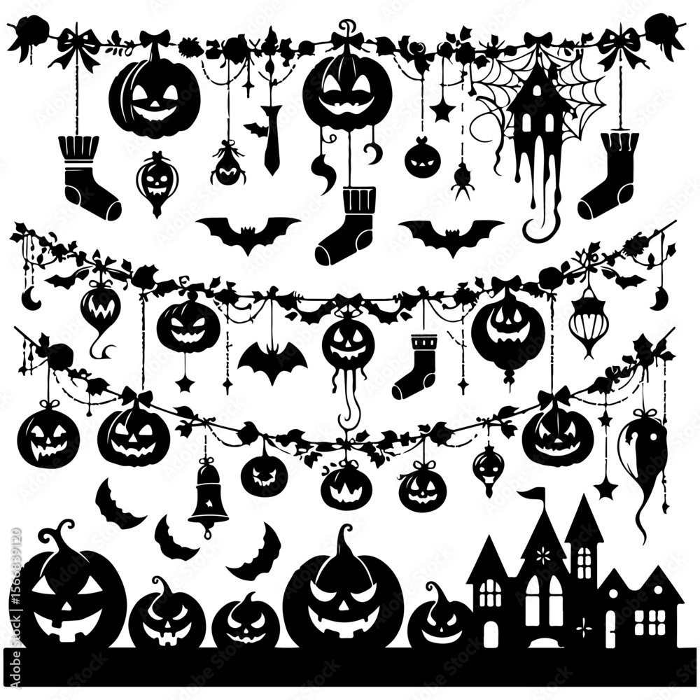 Fototapeta premium halloween Garland vector 