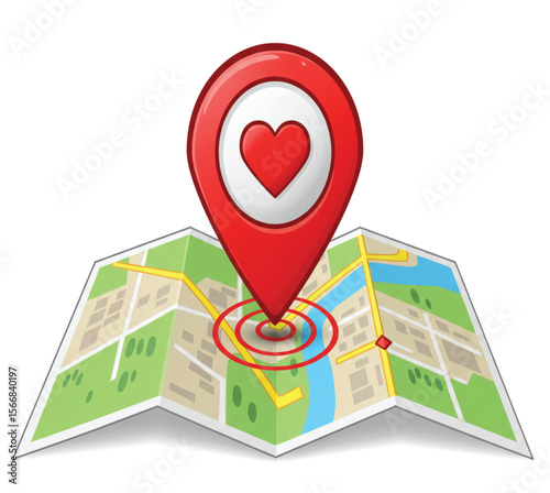 "Love Location Map Pin Icon – Heart GPS Marker Vector, Romantic Travel Clipart, Navigation Symbol for Apps, Couples, Dating, and Wedding Designs"

