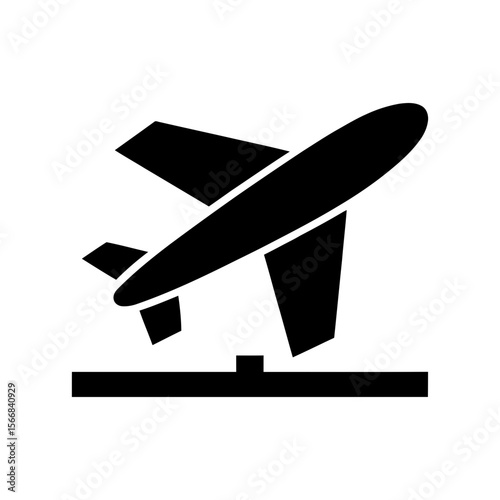 Airplane takeoff icon for flight departure, airport sign, and travel.