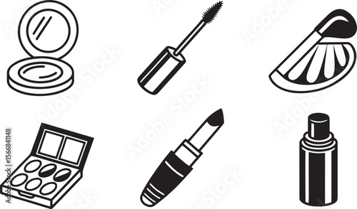 Collection of Cosmetics for Beauty and Makeup Application