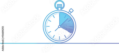 A gradient stopwatch with a blue shaded area indicating time on a light background with editable stroke text