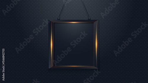 luxury black and gold photo frame background design