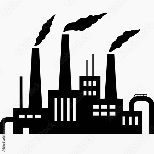 silhouette of industrial factory