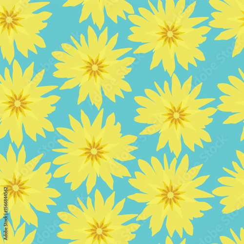 seamless pattern with yellow flowers