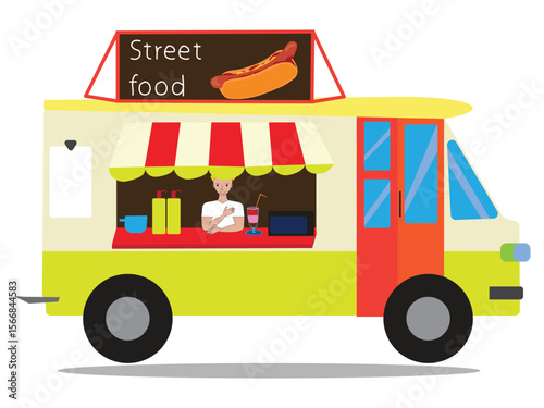 street food van illustration