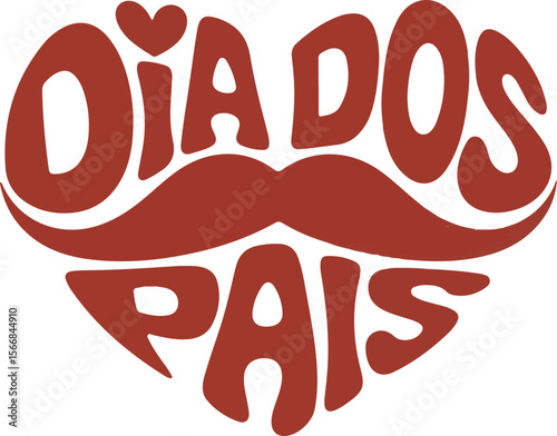 Heart shaped red lettering for fathers day celebration illustration