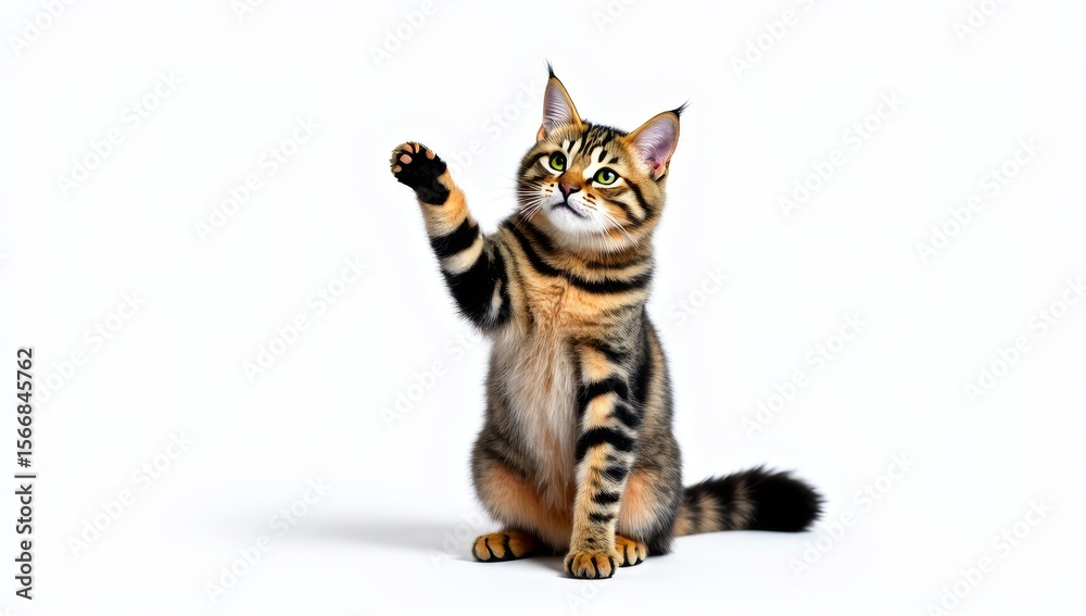 Obraz premium The moment of cute pet kitten lifting claws