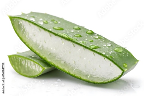 Wallpaper Mural Fresh aloe vera leaf with water drops high resolution photo Torontodigital.ca