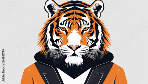 tiger on white background