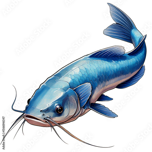 Blue Catfish AI Generated Image png background.