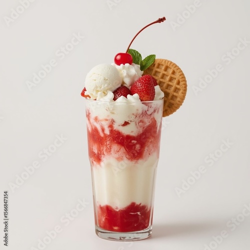 Wallpaper Mural Traditional Ice Cream Sundae Dessert with Fresh Fruit and Whipped Cream Torontodigital.ca