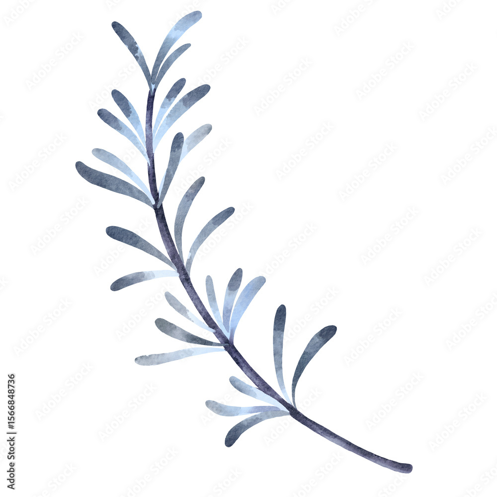 Naklejka premium watercolor blue floral