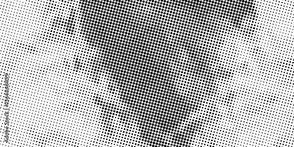 Abstract grunge halftone texture. Monochrome vector dots pattern chaotic.