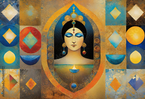 Symbolist printmaking, and painting with spiritual themes resonant with Tarot. Vintage Symbolist inspired themes and technique. Colorful metaphoric art with archetypal concepts. 