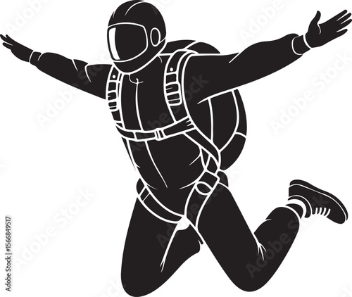 Skydiver Freefall Silhouette Over Mountains

Parachutist Deploying Canopy Vector Design

Tandem Skydiving Silhouette Scene

Parachute Opening in Midair Vector Art

Landing Parachutist Silhouette Illus
