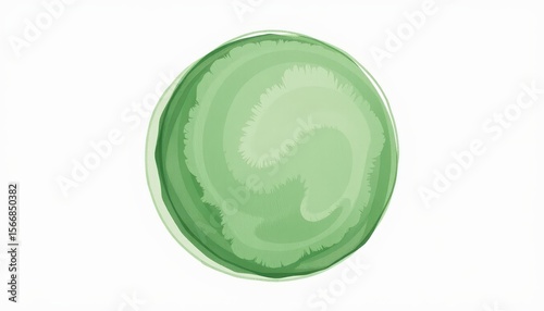 Abstract Green Circular Shape with Smooth Texture and Gradients