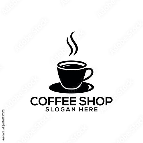 coffee shop silhouette logo vector line art logo design