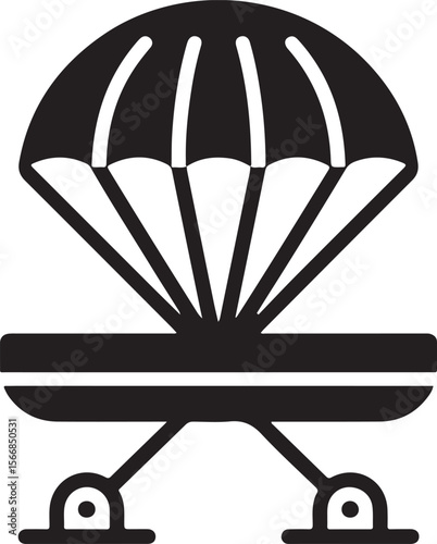 Skydiver Freefall Silhouette Over Mountains

Parachutist Deploying Canopy Vector Design

Tandem Skydiving Silhouette Scene

Parachute Opening in Midair Vector Art

Landing Parachutist Silhouette Illus