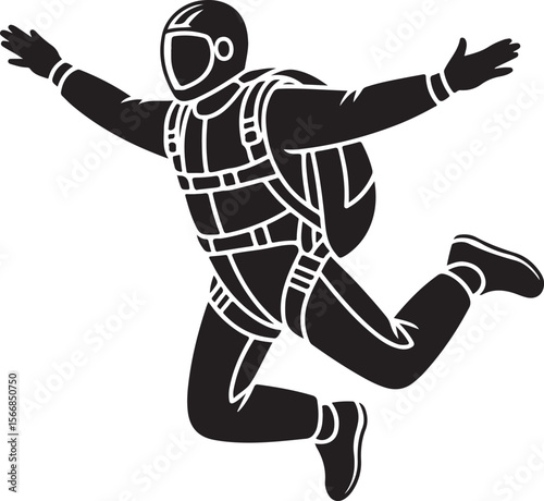 Skydiver Freefall Silhouette Over Mountains

Parachutist Deploying Canopy Vector Design

Tandem Skydiving Silhouette Scene

Parachute Opening in Midair Vector Art

Landing Parachutist Silhouette Illus