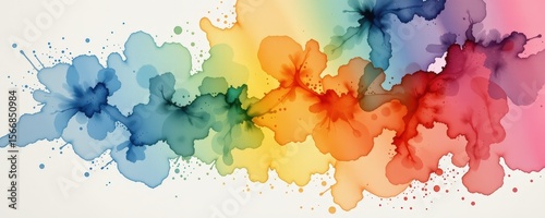 Vibrant Colorful Abstract Watercolor Splash Background Design