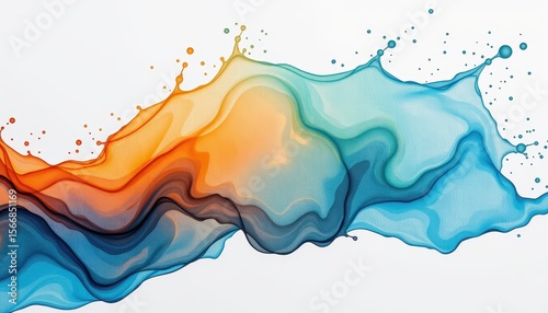 Colorful Abstract Splash Design with Artistic Fluid Movement