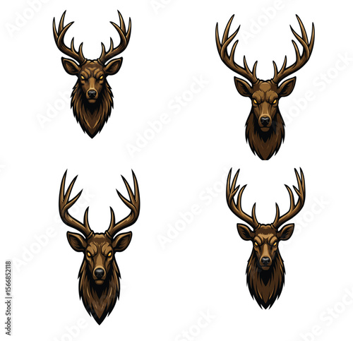 "Deer Head Illustration – Cartoon Stag Vector, Antler Animal Clipart for Logos, Hunting Clubs, Nature Designs, Woodland Art & Apparel"

