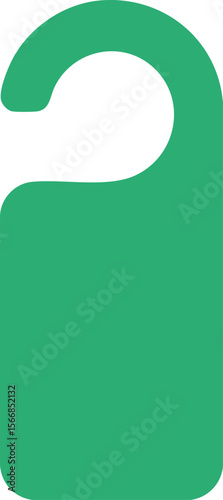 Door hanger icon with open lock symbol in green color vector design for privacy and access control concepts