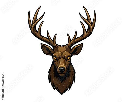 "Deer Head Illustration – Cartoon Stag Vector, Antler Animal Clipart for Logos, Hunting Clubs, Nature Designs, Woodland Art & Apparel"

