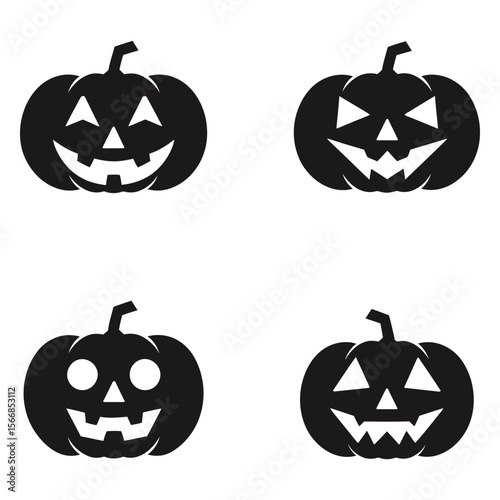 Creepy Jack-o'-Lantern Silhouette Design for Halloween