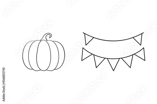 Pumpkin and festive bunting gourd squash