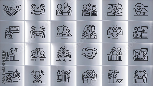 Vintage coffee label and icon set in decorative vector style