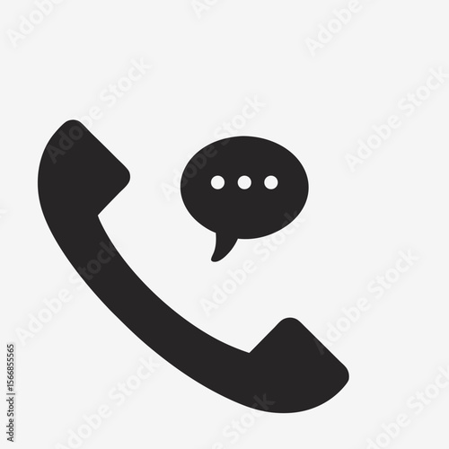 Call and Chat Icon – Minimalist Outline Symbol for Contact and Support