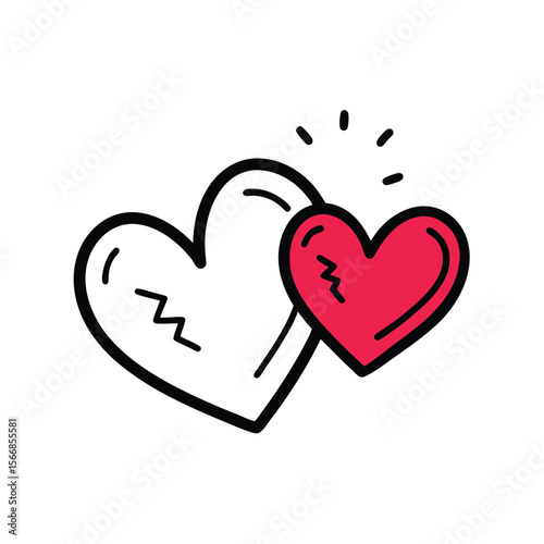 Hand Drawn Marker Emoji Hearts and Symbols