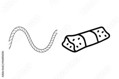 Wavy rope and medical bandage curve