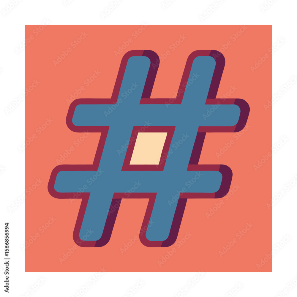 Fototapeta premium Hashtag Icon for Social Media and Digital Marketing