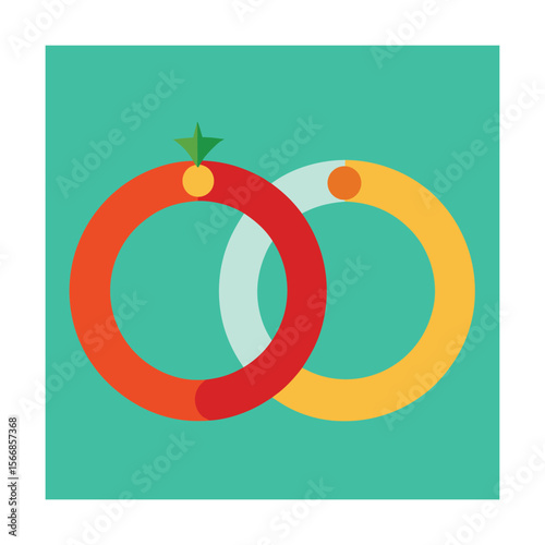 Healthy vs Stressed Ring Icons Showing Growth Patterns
