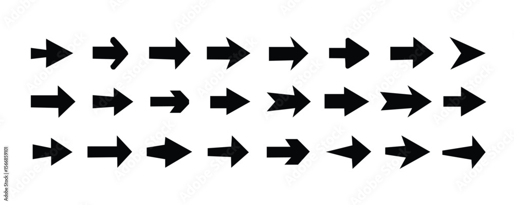 Black arrow vector icon pack.grunge arrow vector. grunge arrow brush.grunge arrow paint.