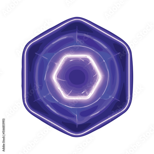 A shiny blue glass sphere with a metallic border on an abstract blue background, ideal for a technology-themed web icon or button design
