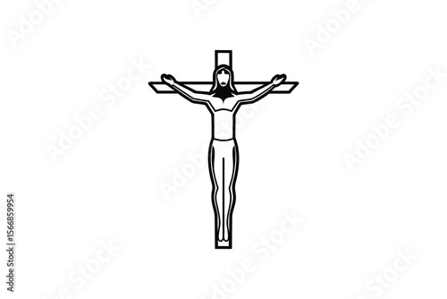Jesus Christ on the Cross Symbol Silhouette