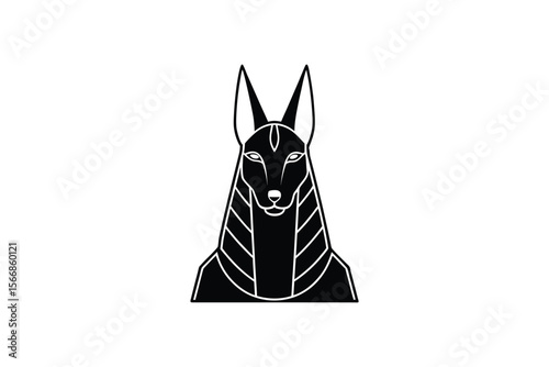 Anubis Egyptian God Silhouette Icon Illustration