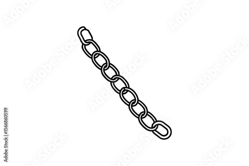 Simple Chain Link Illustration on White Background in Silhouette Style silhouette