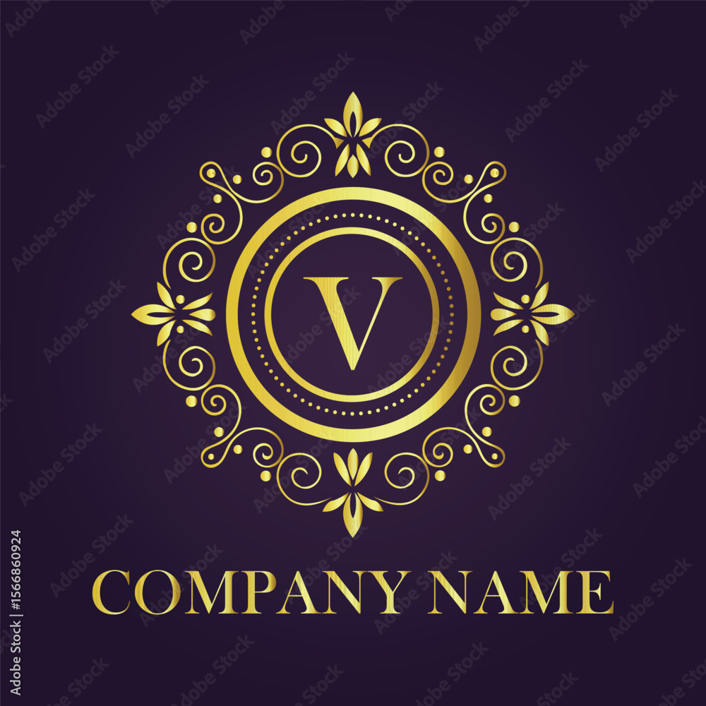 Fototapeta premium Letter luxury gold logo concept