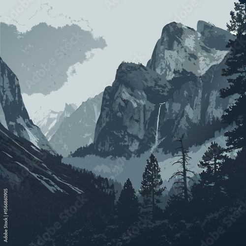 mountains in the snow