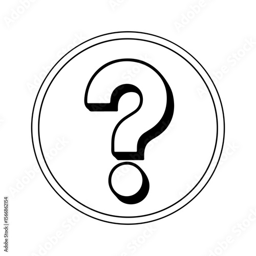 Blue glossy 3D circular question mark icon for web help and information