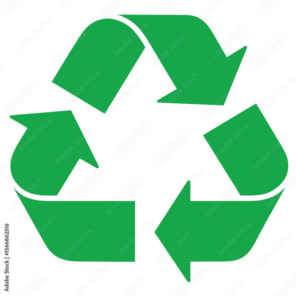 Obraz premium Green Recycling Symbol on White Background